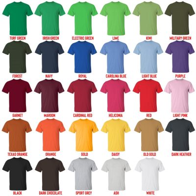 t shirt color chart - Gojira Merchandise